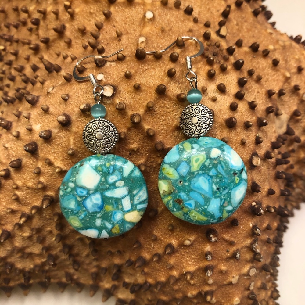 Boho Disk dangle earrings